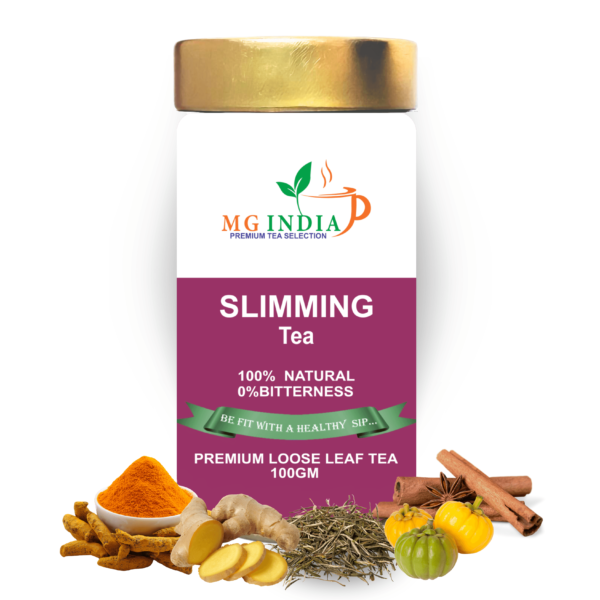 MG INDIA - Slim Tea (100 grams) - Organic Blend, Boosts Performance, Aids Arthritis, Constipation, Metabolism, Digestion, and Detox. Naturally Supports Weight Loss - Goodbye Belly Fat